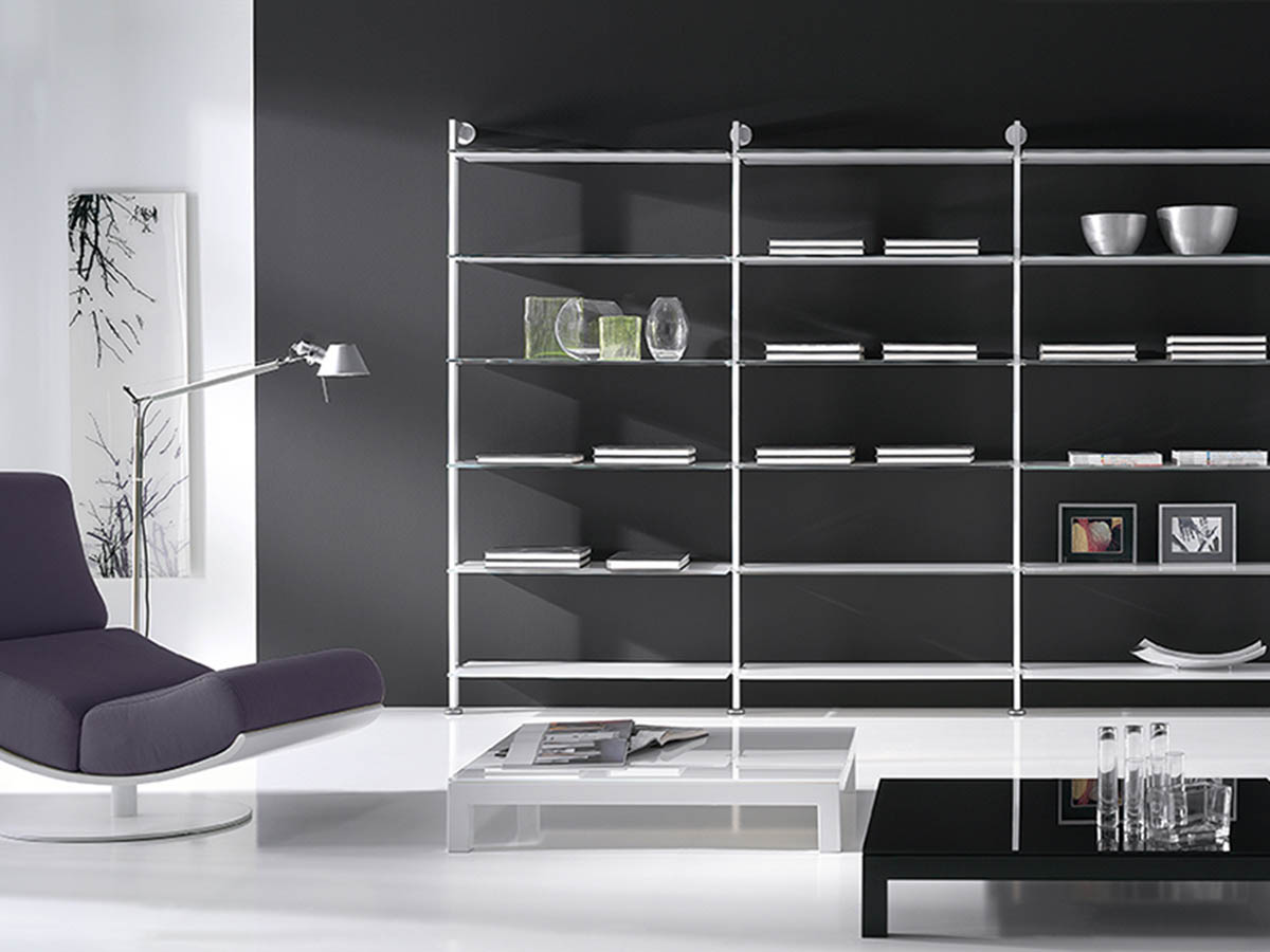 libreria estanteria metal cristal modelo multy diseño moderno complementos ramiro tarazona