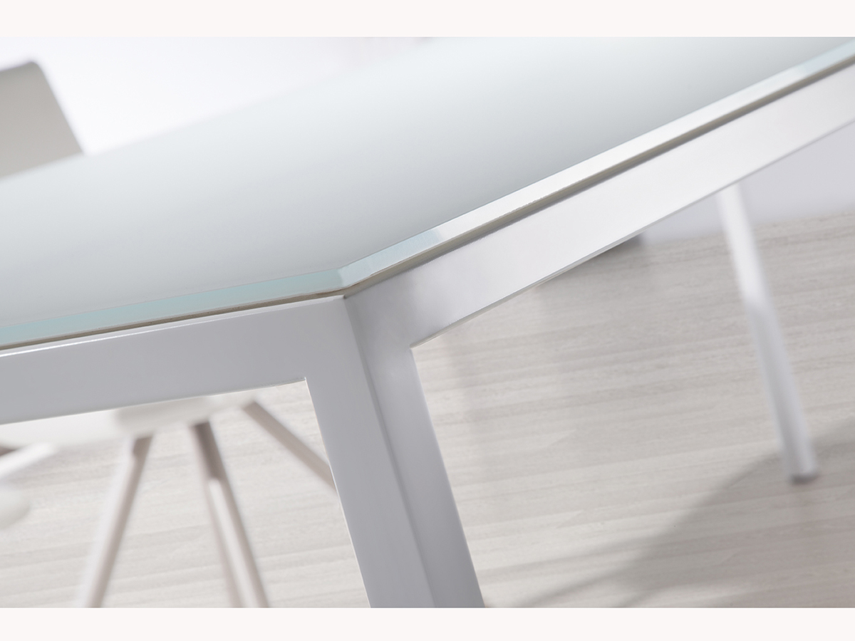 mesa comedor metal cristal line diseno moderno calidad ramiro tarazona